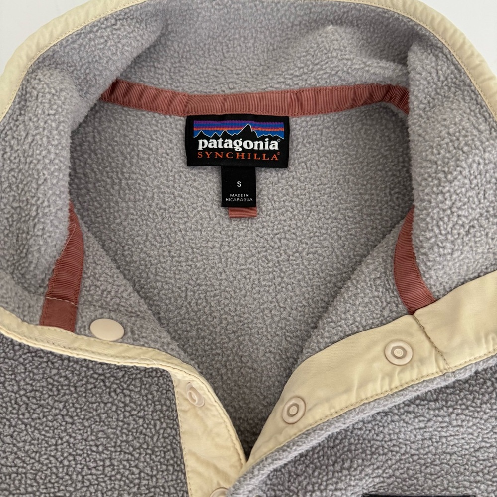 Patagonia Synchilla Snap-T Fleece Pullover Women’s Small Grey Tan - Picture 3 of 5